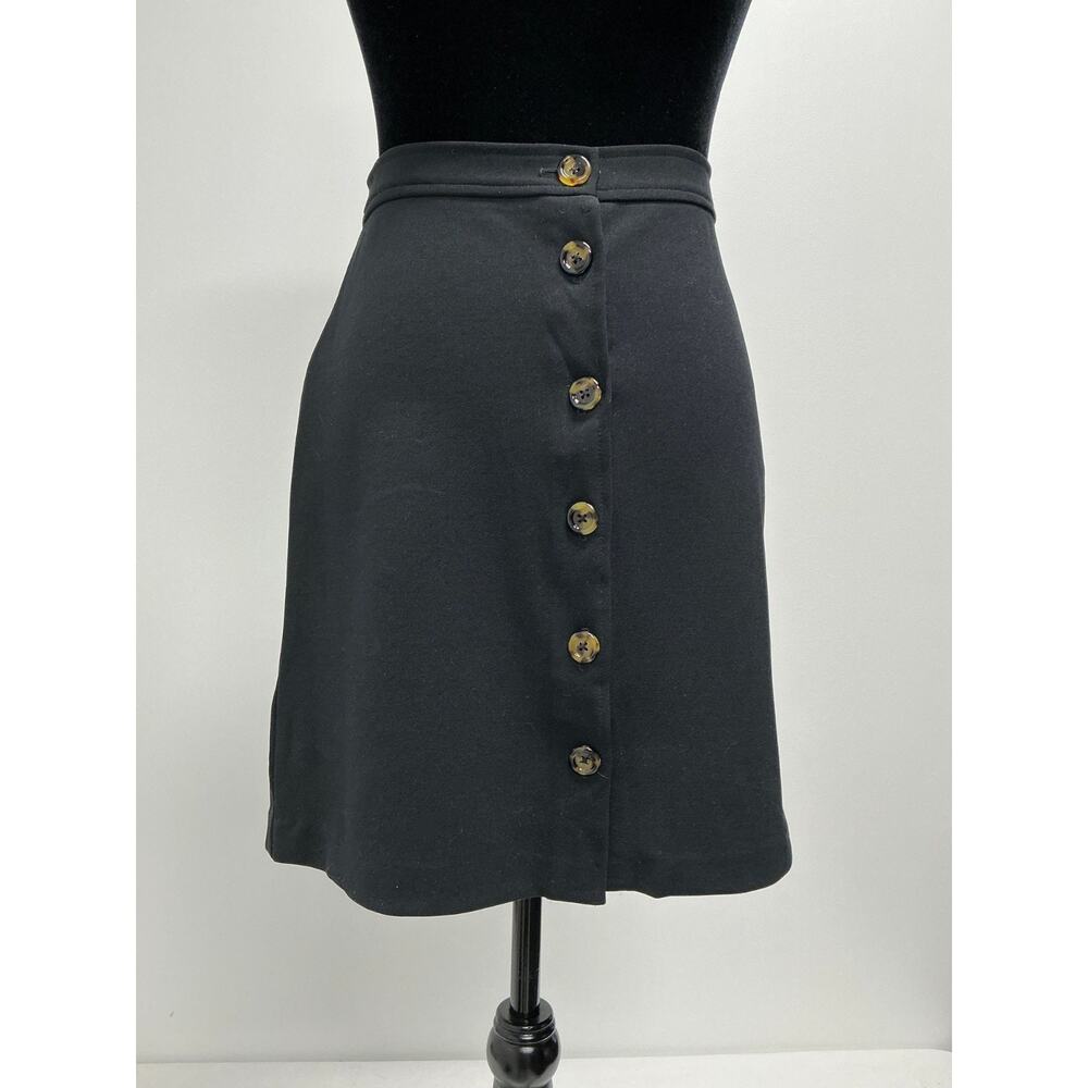Banana Republic Black Button Front A-Line Skirt Size 4